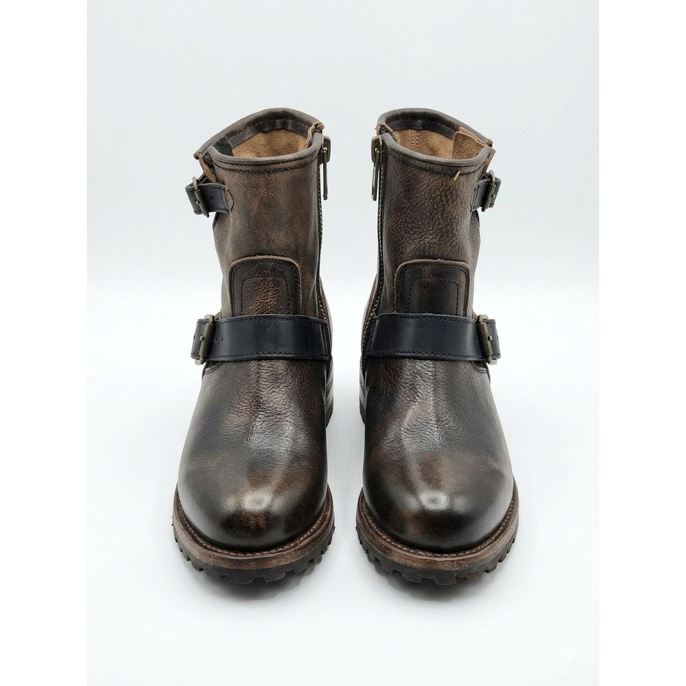 Freebird by Steven Womens Harley‎ Distressed Brown Leather Moto Boots Lug Sole